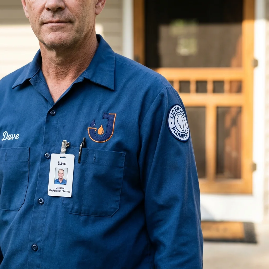 Licensed plumber showing ID badge in Port Norris, NJ