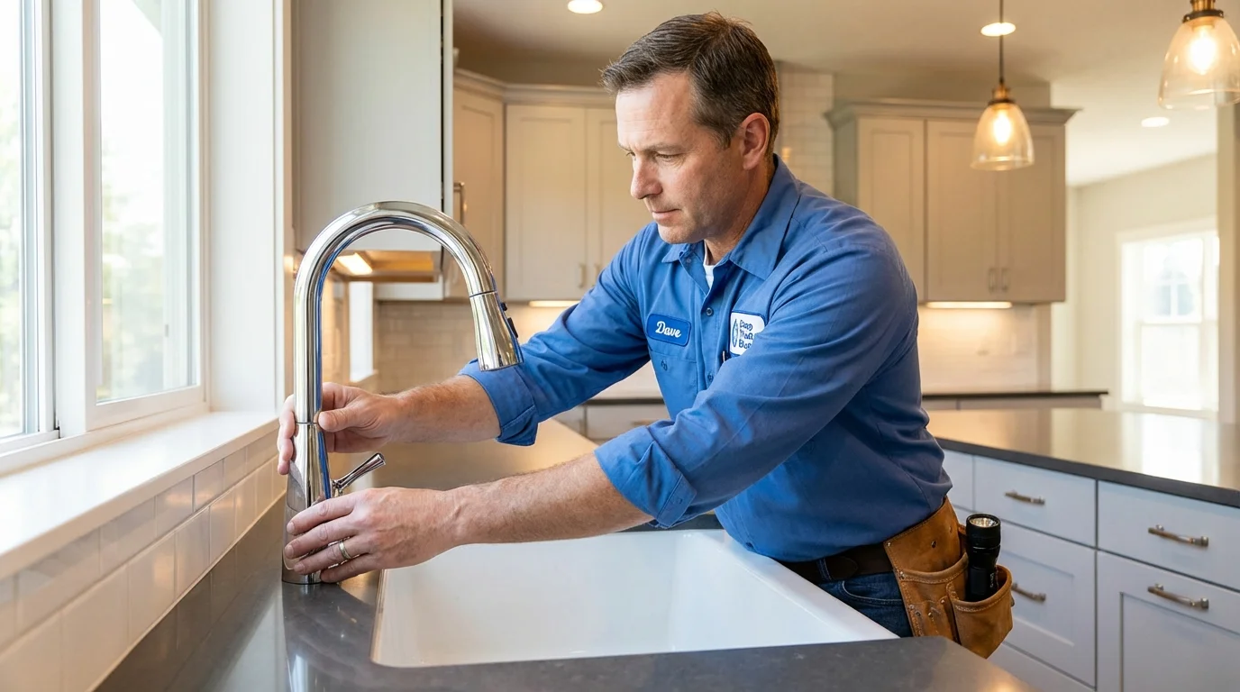Kitchen faucet installation by Johns Plumbing LLC in Port Norris