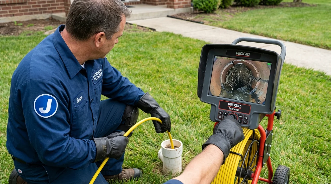 Sewer camera inspection being performed by Johns Plumbing LLC in Port Norris