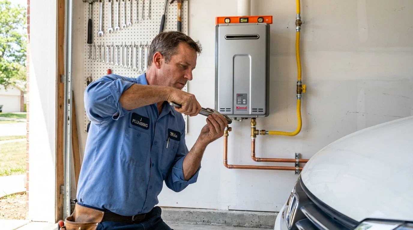 Tankless water heater installation by a Johns Plumbing LLC plumber in Port Norris
